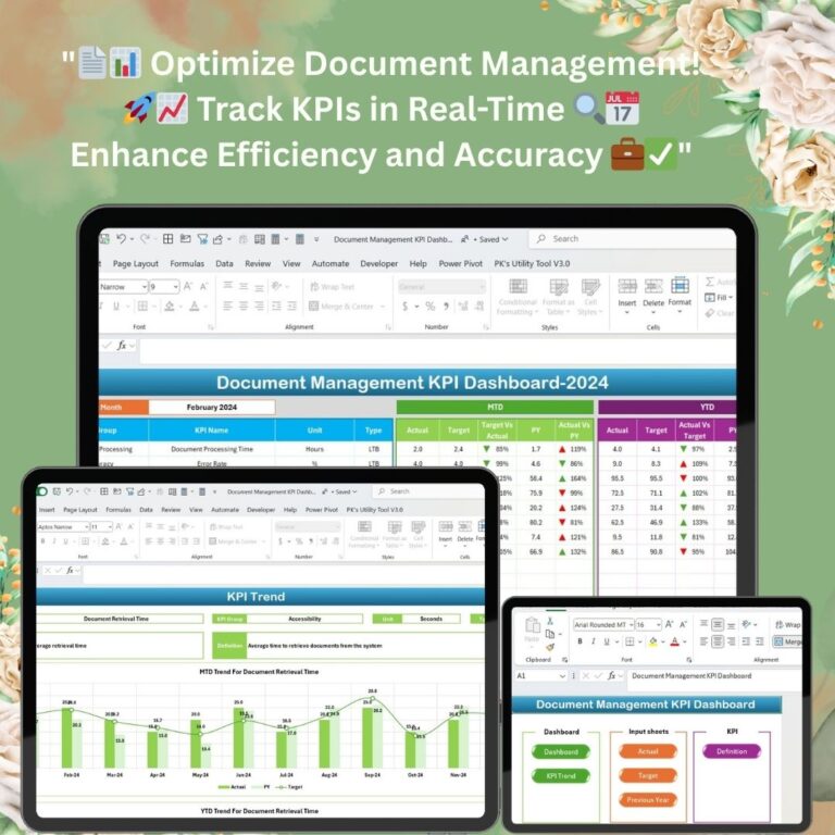 Document Management KPI Dashboard in Excel - Next Gen Templates