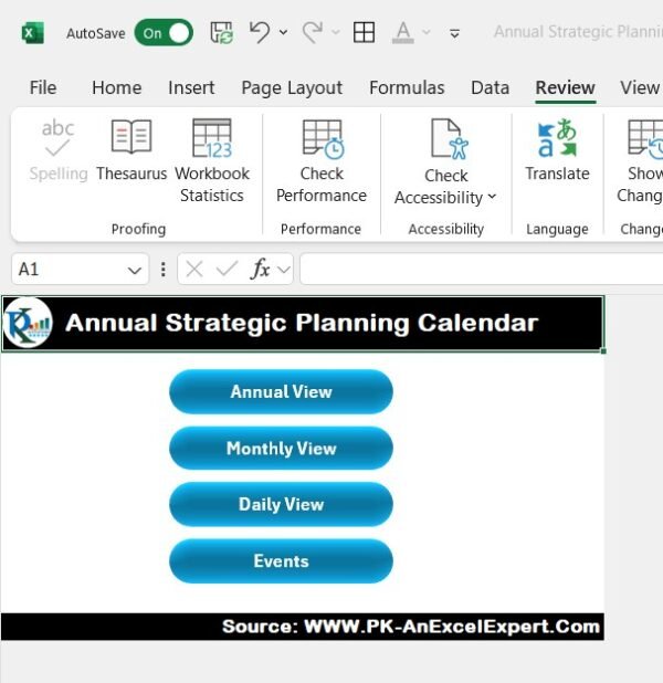 Annual Strategic Planning Calendar in Excel - Image 2