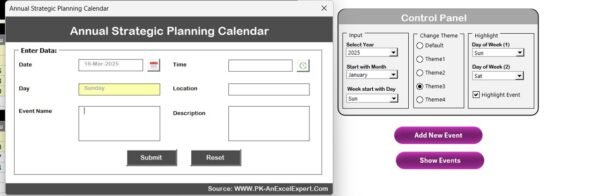 Annual Strategic Planning Calendar in Excel - Image 5