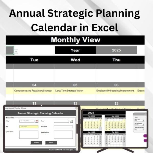 Annual Strategic Planning Calendar in Excel