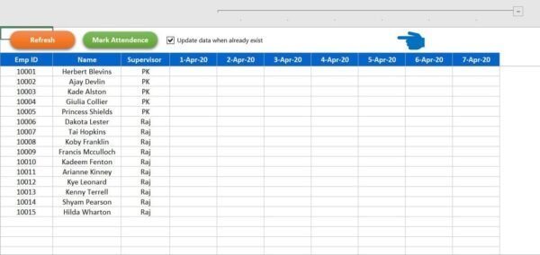 Automated Attendance Sheet in Excel - Image 3