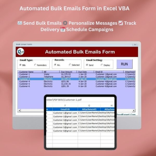 Automated Bulk Emails Form in Excel VBA
