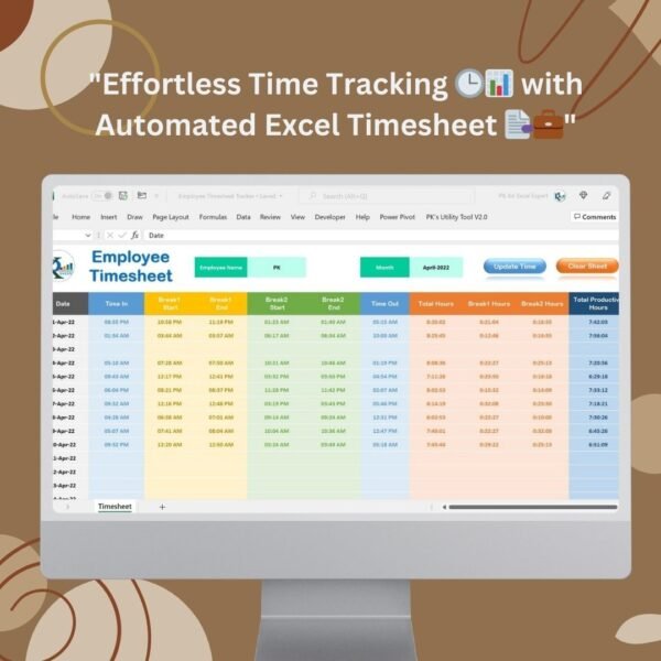 Automated Employee Timesheet Template in Excel