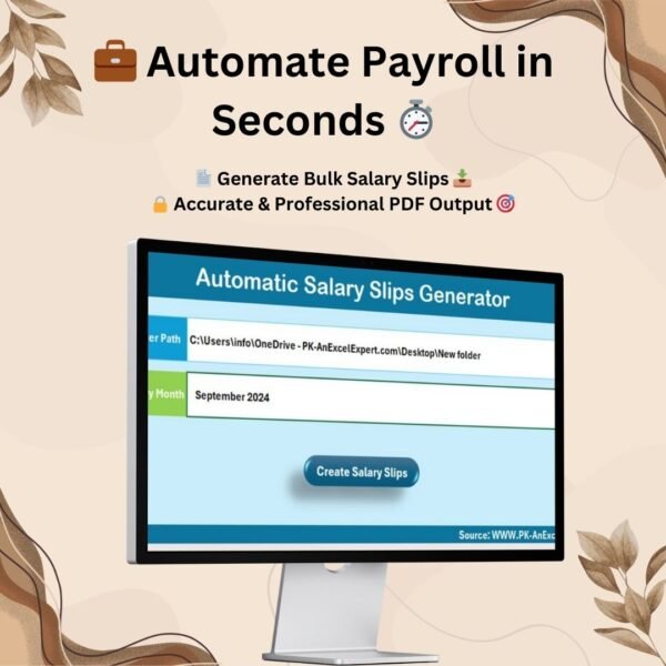 Automatic Bulk Salary Slips Generator in Excel