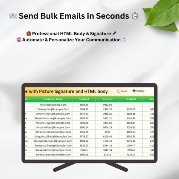 Bulk Auto Emailer with Picture Signature and HTML body