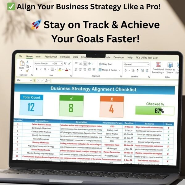 Business Strategy Alignment Checklist in Excel