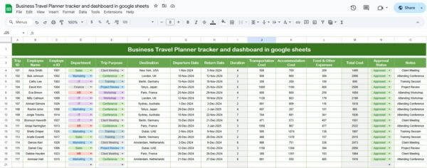 Business Travel Plan Tracker and Dashboard - Image 3