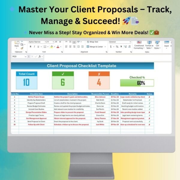 Client Proposal Checklist Template in Excel