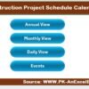 Construction Project Schedule Calendar in Excel - Image 2