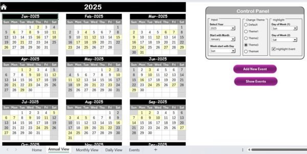 Corporate Social Responsibility Calendar in Excel - Image 3