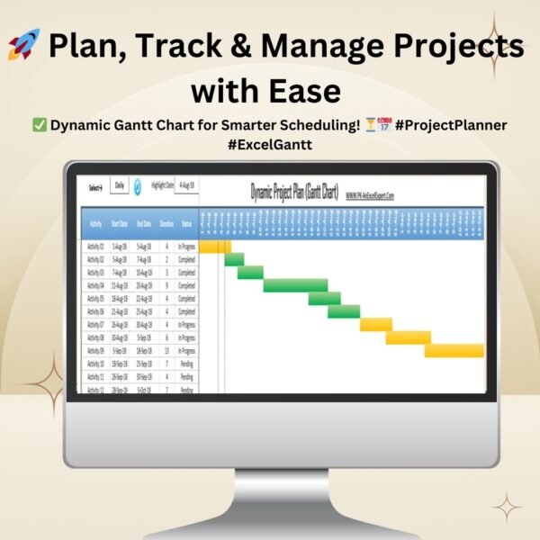 Dynamic Project Planner Gantt Chart in Excel