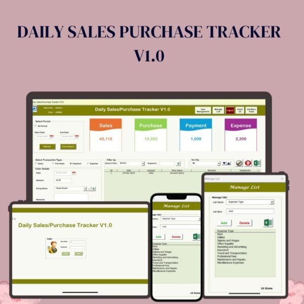 Daily Sales Purchase tracker V1.0