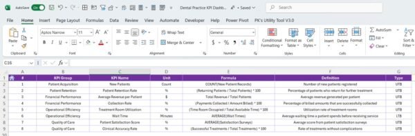 Dental Practice KPI Dashboard in Excel - Image 8