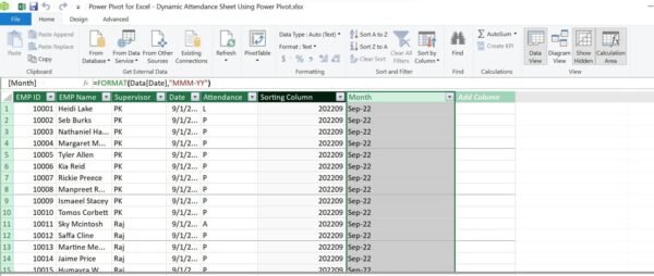 Dynamic Attendance Sheet Using Power Pivot - Image 5