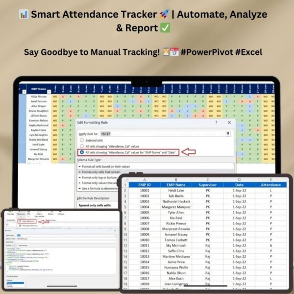 Dynamic Attendance Sheet Using Power Pivot