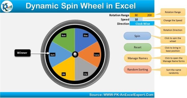 Dynamic Spin Wheel in Excel - Image 2