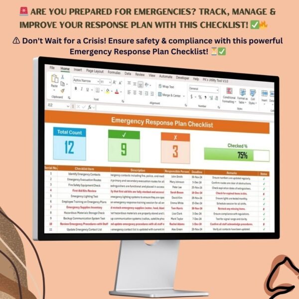 Emergency Response Plan Checklist in Excel