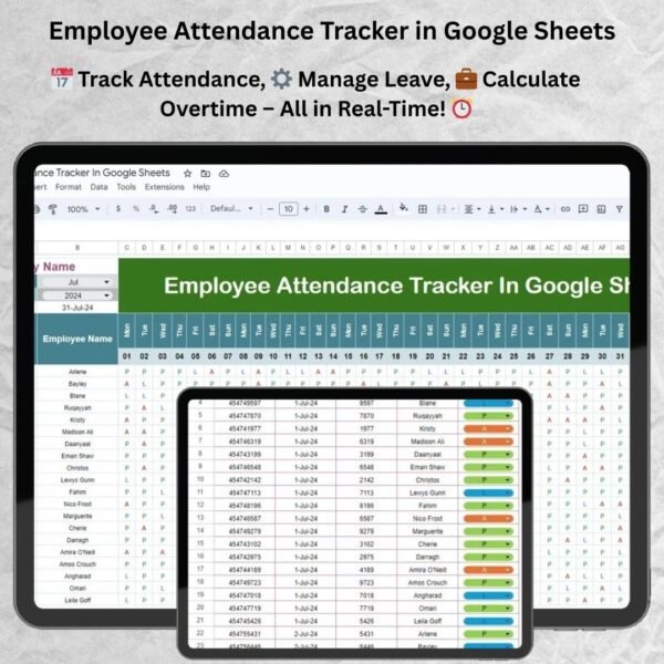 Employee Attendance Tracker in Google Sheets – Simplify Workforce Management