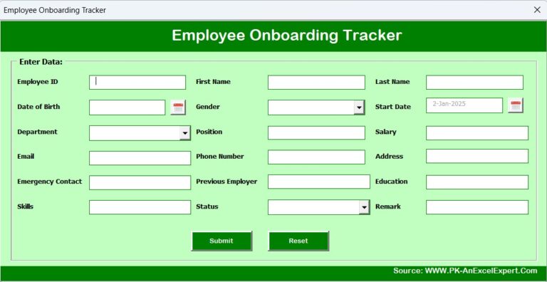 Employee Onboarding Tracker in Excel - Next Gen Templates