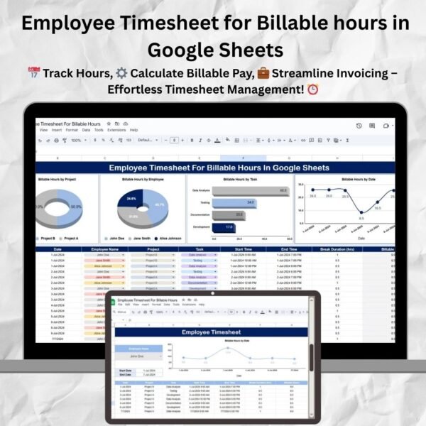 Employee Timesheet for Billable hours in Google Sheets