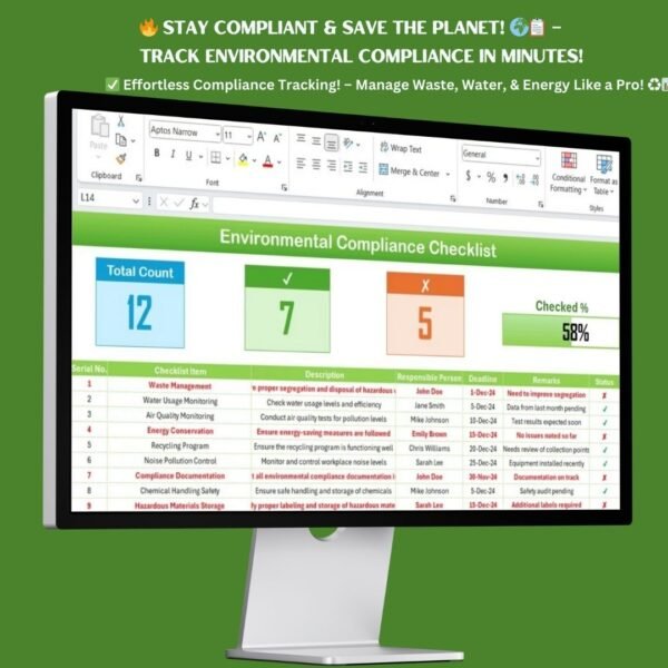 Environmental Compliance Checklist in Excel