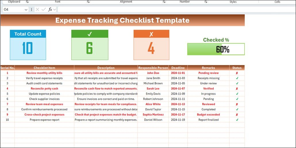 Expense Tracking Checklist
