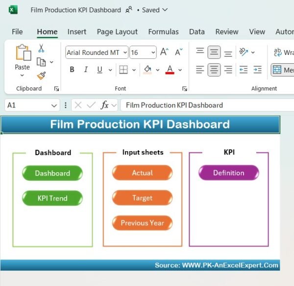 Film Production KPI Dashboard in Excel - Image 2