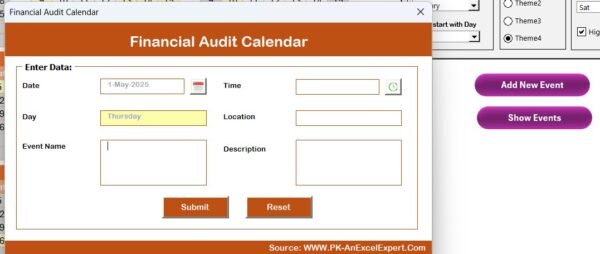 Financial Audit Calendar in Excel - Image 5