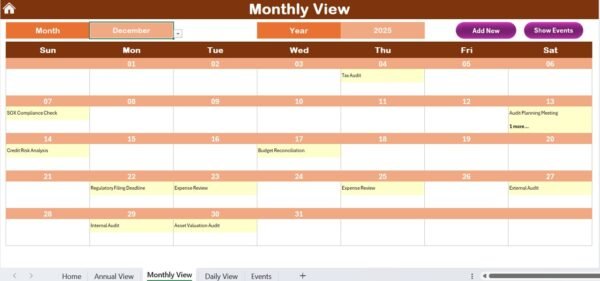 Financial Audit Calendar in Excel - Image 6