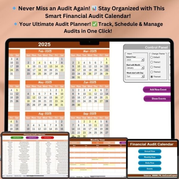 Financial Audit Calendar in Excel