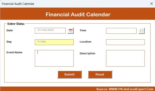 Financial Audit Calendar in Excel - Image 9