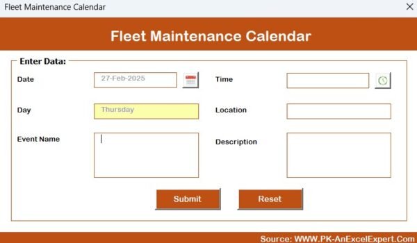 Fleet Maintenance Calendar in Excel - Image 9