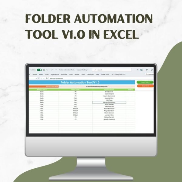 Folder Automation Tool V1.0 in Excel