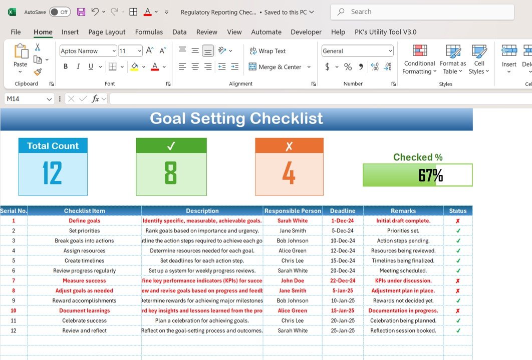 Goal Setting Checklist