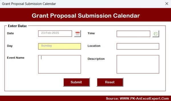 Grant Proposal Submission Calendar in Excel - Image 10