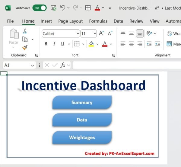 Incentive Dashboard in Excel - Image 2