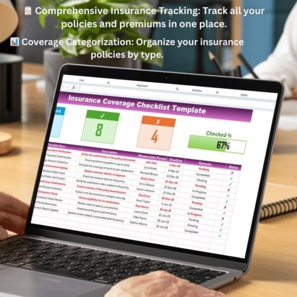 Insurance Coverage Checklist Template in Excel