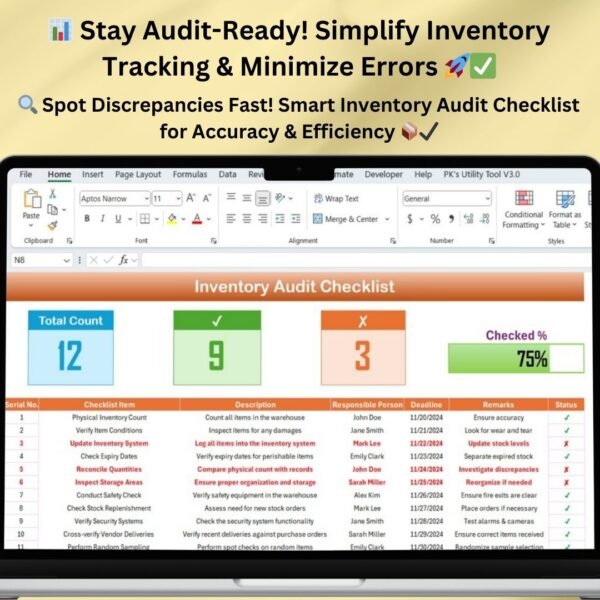 Inventory Audit Checklist in Excel