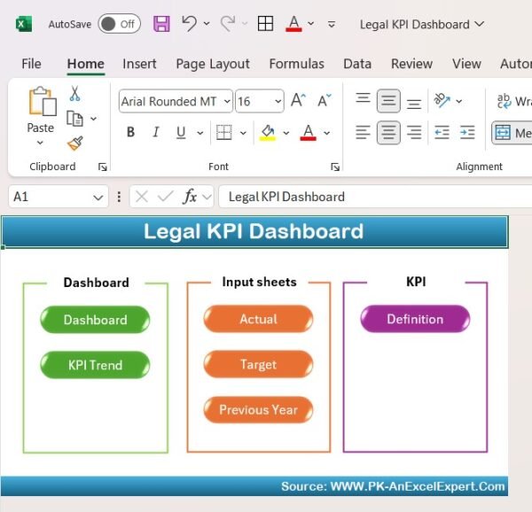 Legal KPI Dashboard in Excel - Image 2