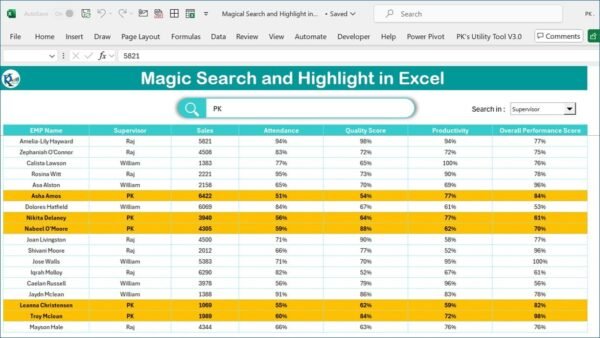 Magic search with highlight template in Excel - Image 2