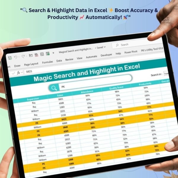 Magic search with highlight template in Excel