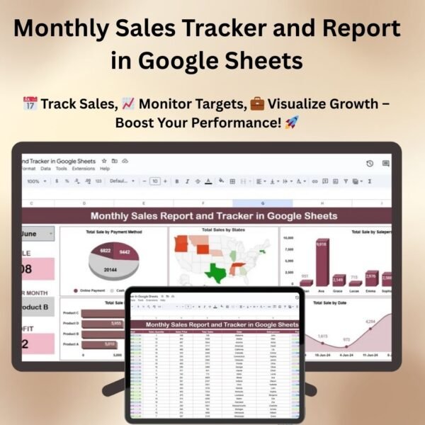 Monthly Sales Tracker and Report in Google Sheets