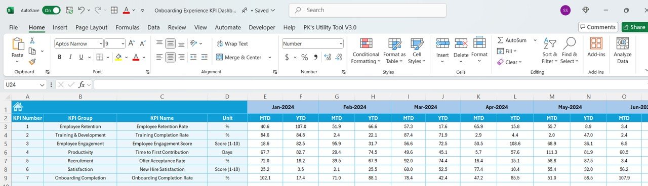 Onboarding Experience KPI Dashboard in Excel - Image 5