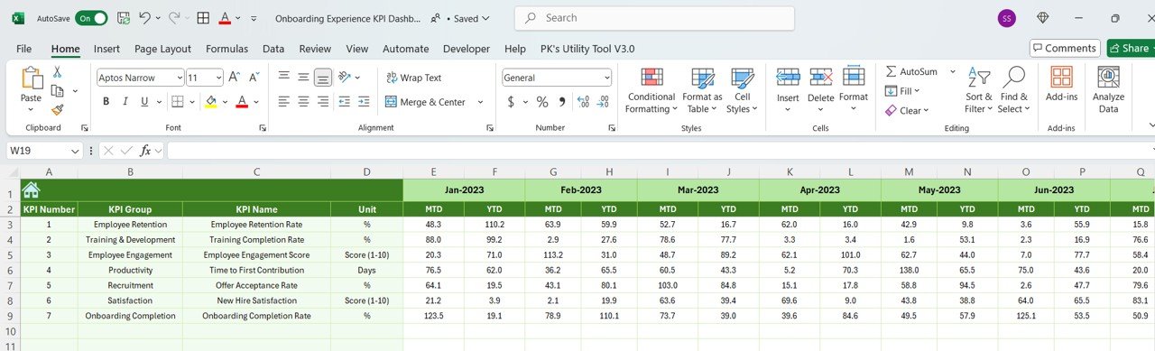 Onboarding Experience KPI Dashboard in Excel - Image 6