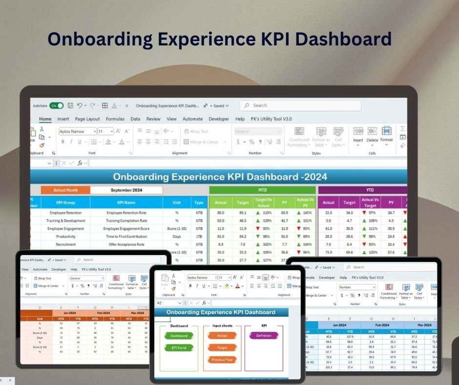 Onboarding Experience KPI Dashboard in Excel
