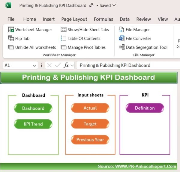 Printing & Publishing KPI Dashboard in Excel - Image 2