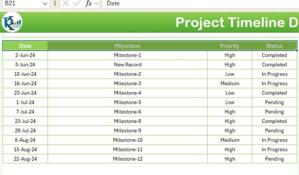 Project Timeline Dashboard in Excel - Image 6