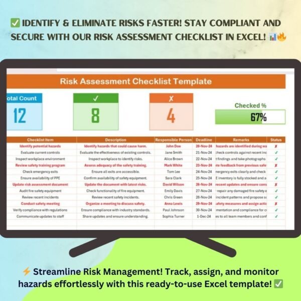 Risk Assessment Checklist Template in Excel