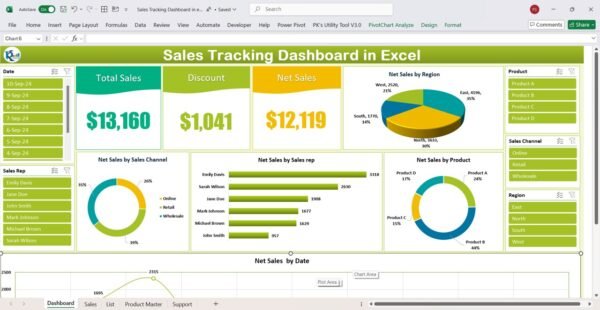 Sales Tracking Dashboard in Excel - Image 2