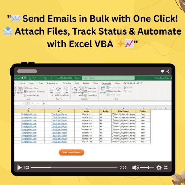 Send bulk emails using VBA and Outlook